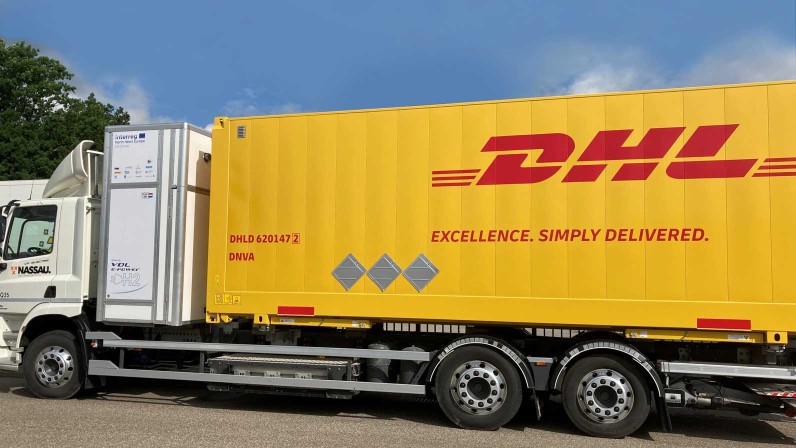 DHL Express realiza transportes de largo recorrido con un camión de hidrógeno