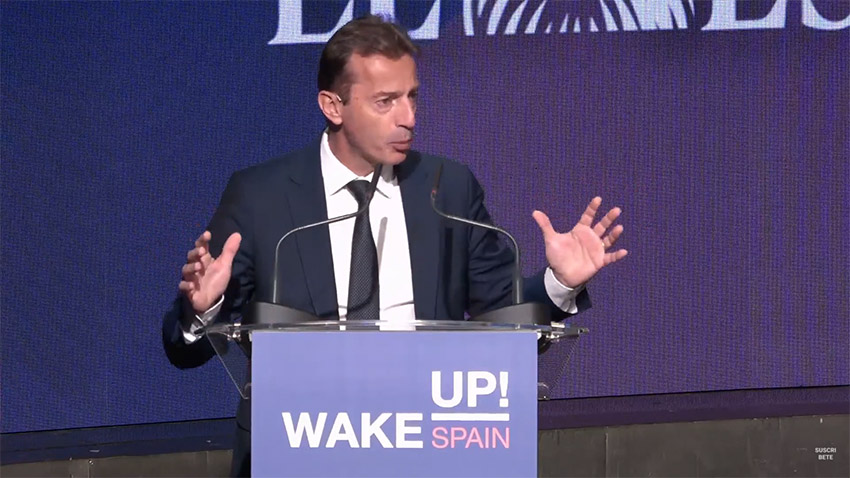CEO de Airbus, Guilleme Faury, durante su intervención en 'Wake Up, Spain'. Foto: Wake Up, Spain.