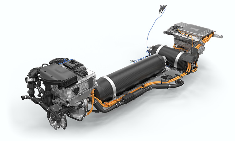 Sistema de propulsión del BMW iX5 Hydrogen.
