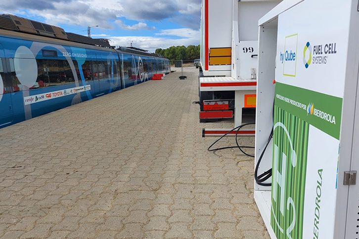 Iberdrola suministra hidrógeno verde a CAF en Zaragoza para las pruebas de su tren de hidrógeno
