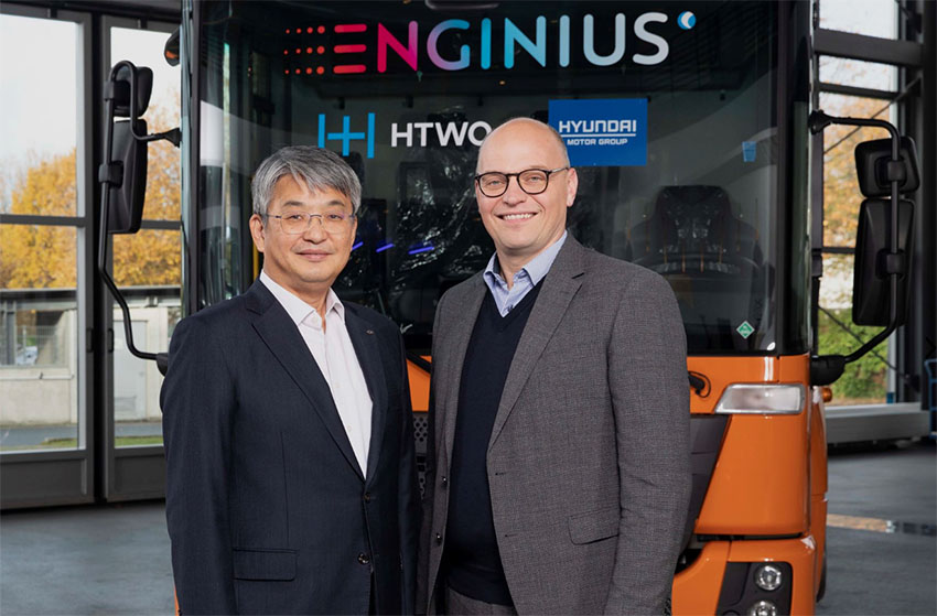 Tecnología de HTWO de Hyundai para camiones de logística y de recolección de residuos ENGINIUS de FAUN