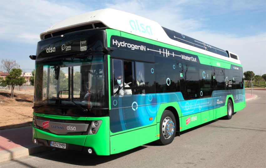 Bus de hidrógeno de Alsa. Foto: Ayuntamiento de Zaragoza.