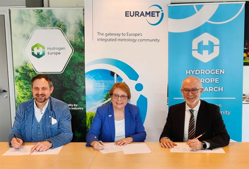 Acuerdo Hydrogen Europe, HER y Euramet. Imagen: Hydrogen Europe.