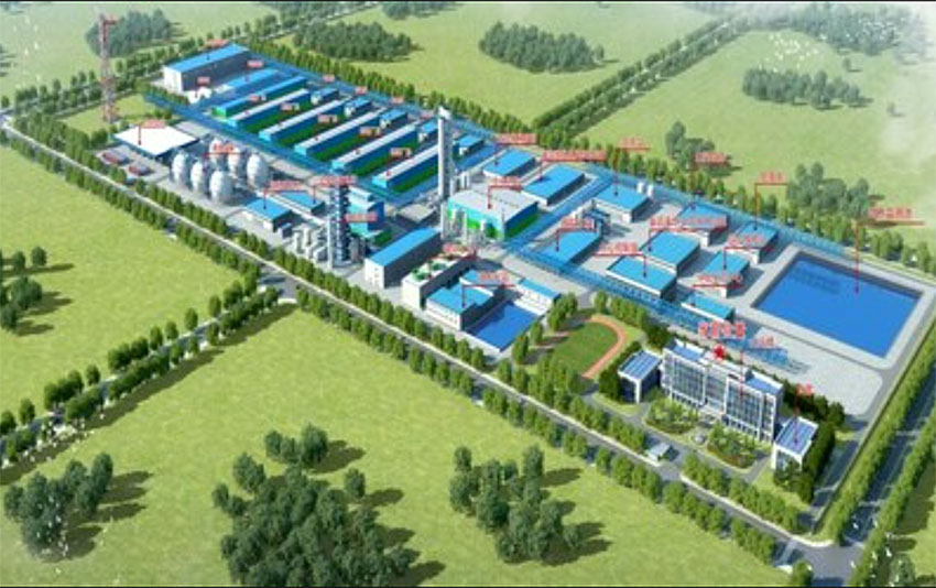 Imagen: Renders del proyecto integrado de demostración de producción ecológica de hidrógeno y amoníaco a partir de energía eólica y solar de Jilin Electric Power Co., Ltd. en Da'an. Fuente: Jilin Electric Power Co., Ltd.