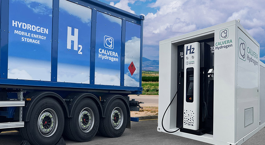 HRS y tube trailer de Calvera Hydrogen.