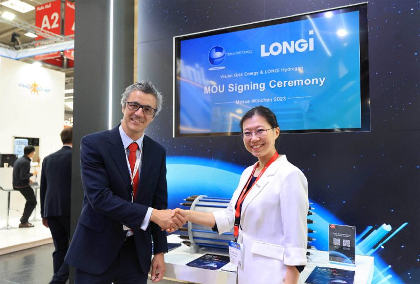 Acuerdo entre LONGi Hydrogen y Vision Grid Energy.
