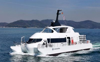 Hannaria, el primer barco de pasajeros japonés híbrido que incorpora tanques de hidrógeno de alta presión de Toyoda Gosei